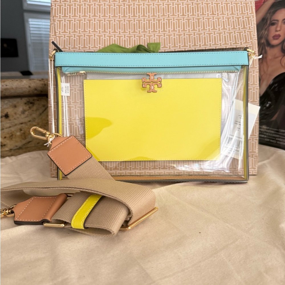 new Tory Burch Blake Swingpack clear multicolor